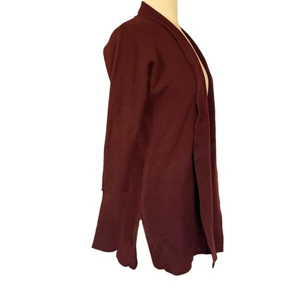 Rachel Zoe Cardigan Sweater Size S NEW Open Front Cardigan Burgundy Zipped Sides - Picture 1 of 8